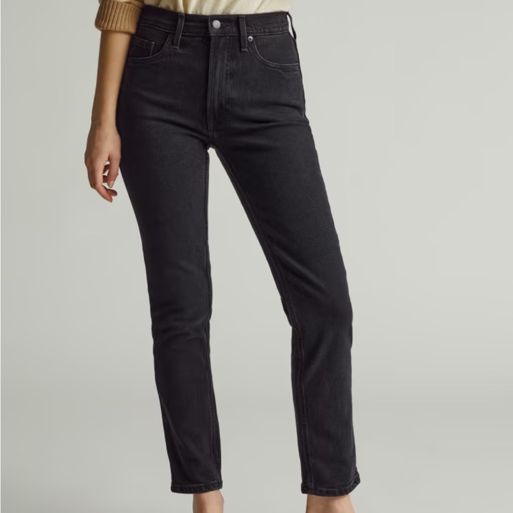 Everlane The Original Cheeky Tumbled Black - only worn once. 26.5 inseam